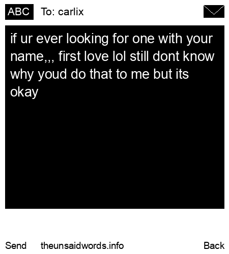 unsent message to carlix