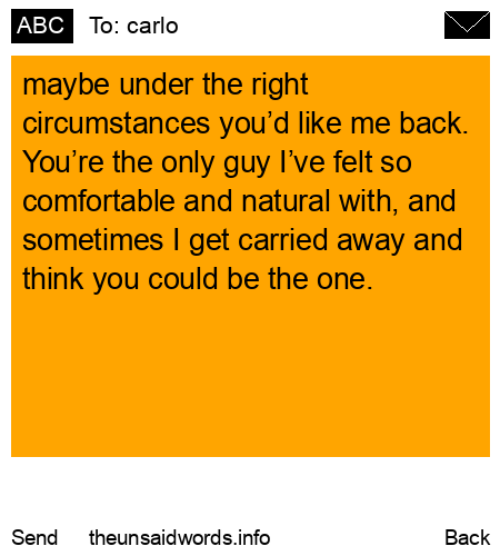 unsent message to carlo