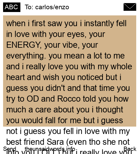 unsent message to carlos/enzo