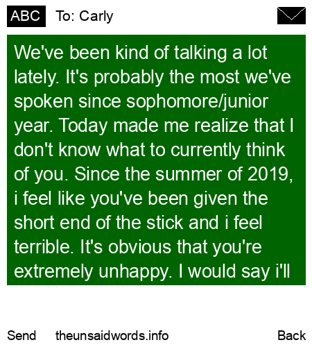 unsent message to Carly