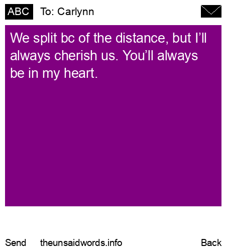 unsent message to Carlynn