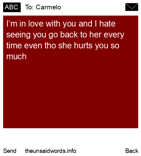 unsent message to Carmelo