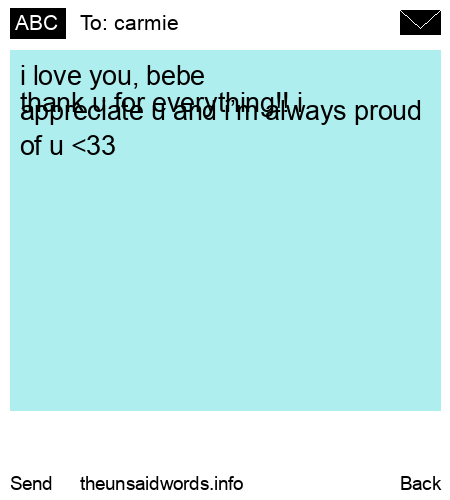 unsent message to carmie