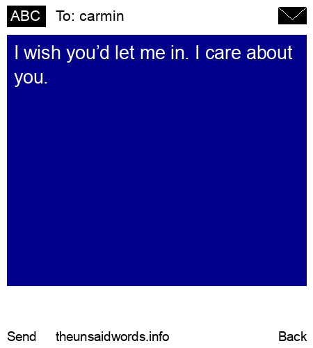 unsent message to carmin
