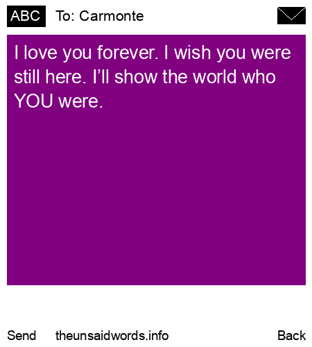 unsent message to Carmonte 