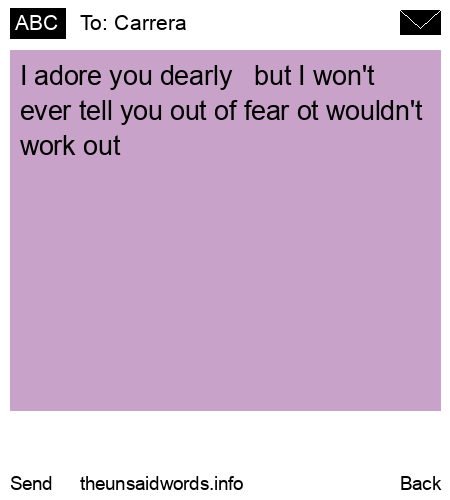 unsent message to Carrera 