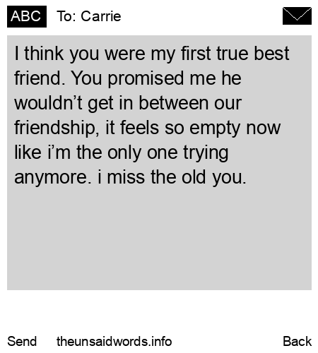 unsent message to Carrie
