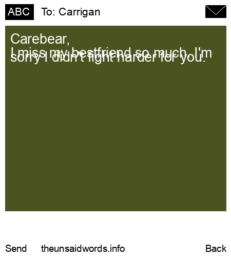 unsent message to Carrigan