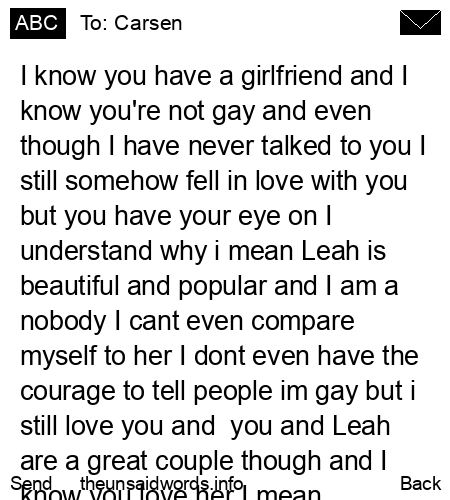 unsent message to Carsen