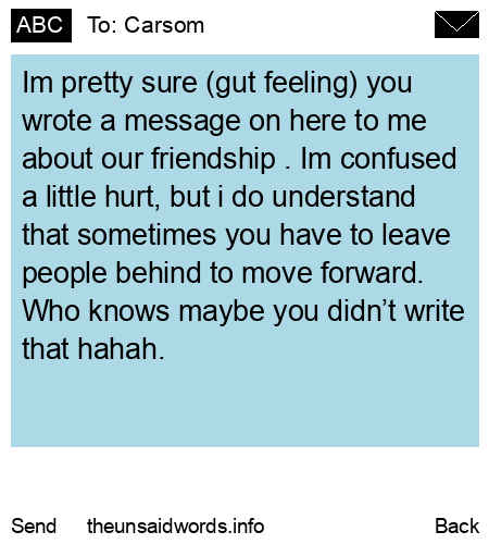 unsent message to Carsom