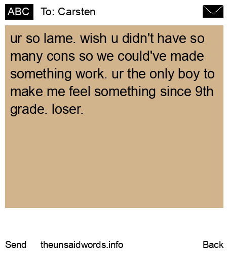 unsent message to Carsten
