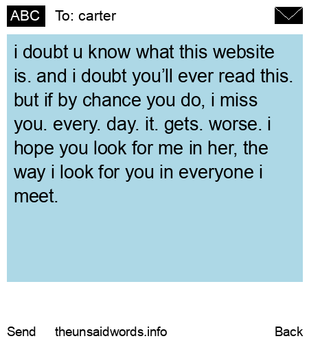unsent message to carter