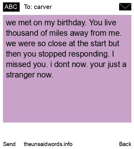 unsent message to carver