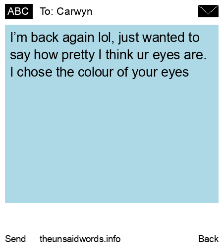 unsent message to Carwyn