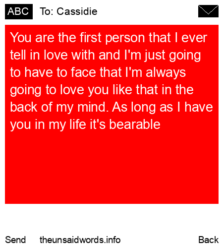 unsent message to Cassidie