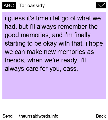 unsent message to cassidy