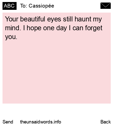 unsent message to Cassiopée 