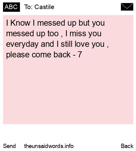 unsent message to Castile