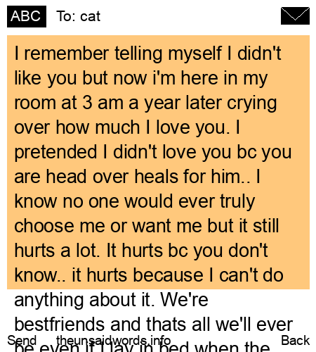 unsent message to cat