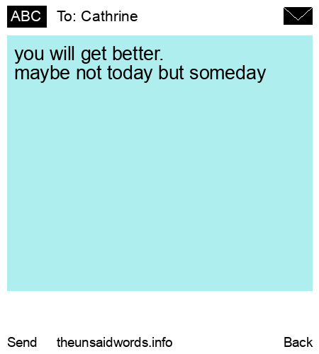 unsent message to Cathrine