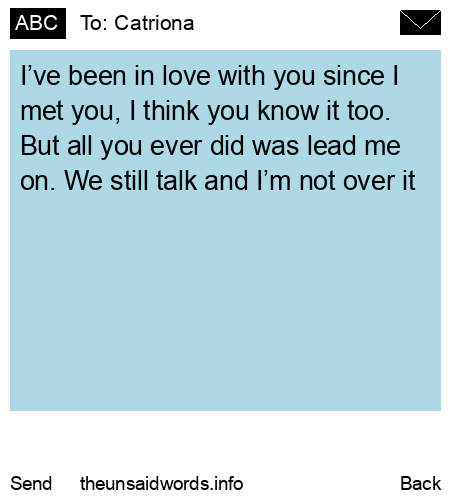 unsent message to Catriona