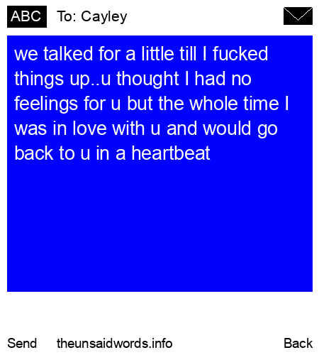 unsent message to Cayley
