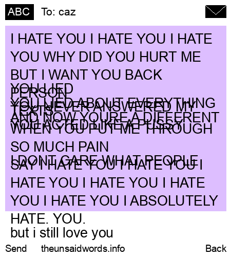 unsent message to caz