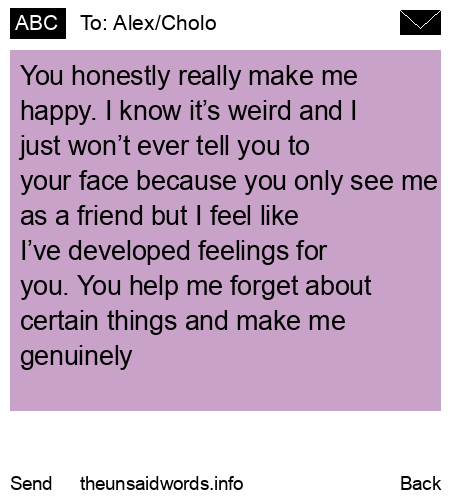 unsent message to Alex/Cholo