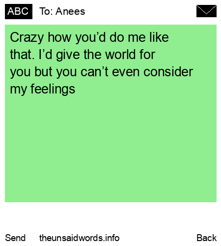 unsent message to Anees