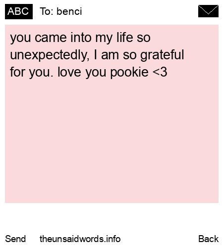 unsent message to benci