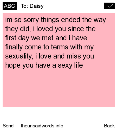 unsent message to Daisy