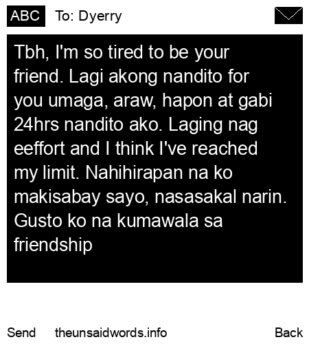 unsent message to Dyerry