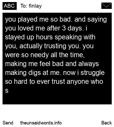 unsent message to finlay