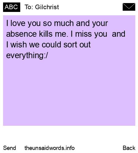 unsent message to Gilchrist 