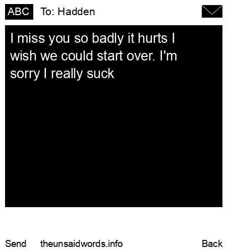 unsent message to Hadden 