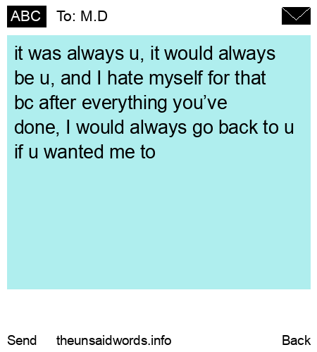 unsent message to M.D