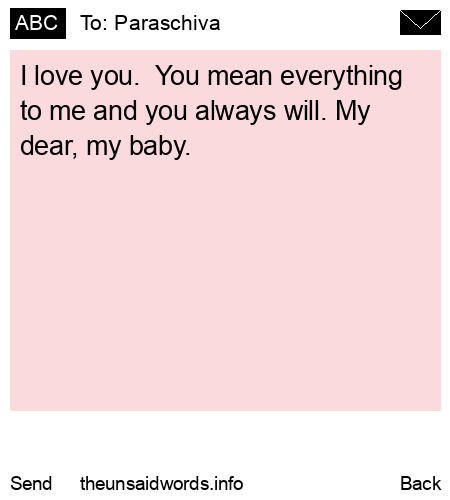 unsent message to Paraschiva