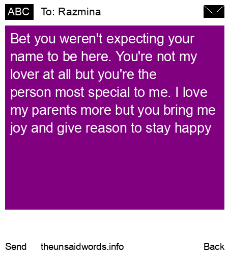 unsent message to Razmina