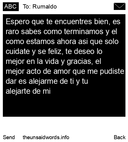 unsent message to Rumaldo