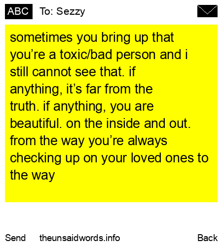 unsent message to Sezzy