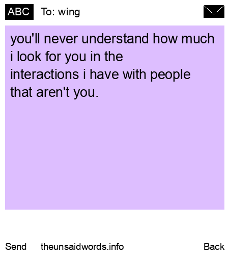 unsent message to wing