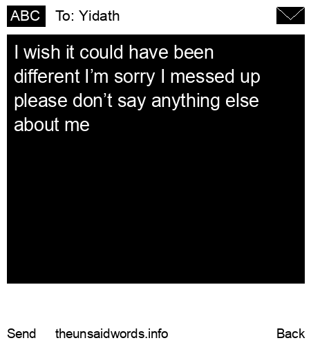 unsent message to Yidath
