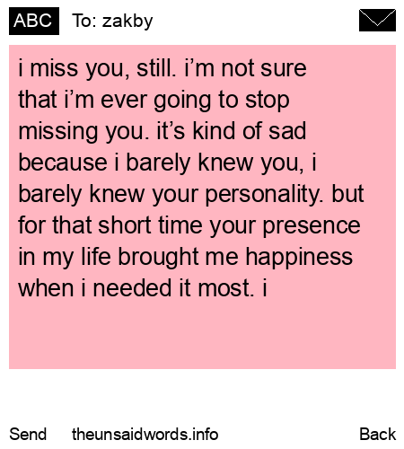 unsent message to zakby