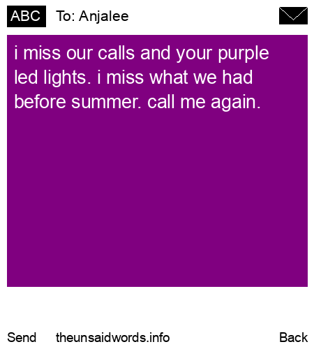 unsent message to Anjalee