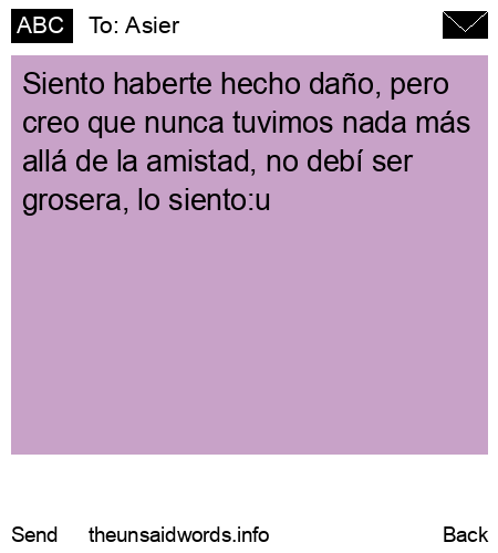unsent message to Asier