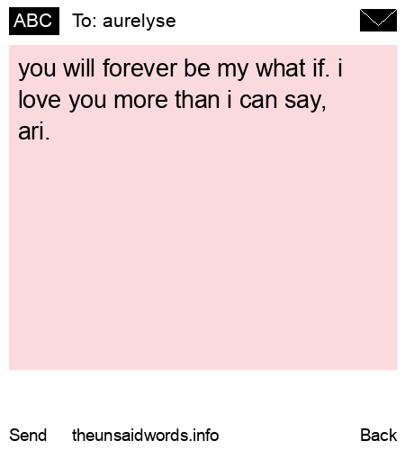 unsent message to aurelyse 
