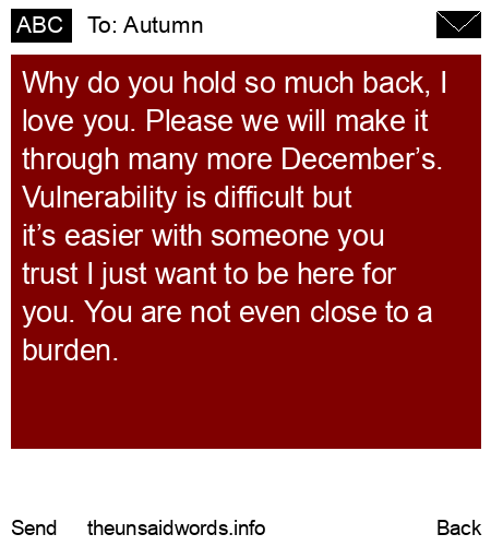 unsent message to Autumn