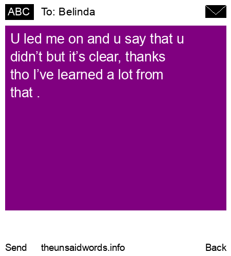 unsent message to Belinda 