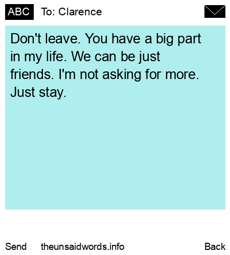 unsent message to Clarence