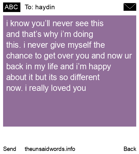 unsent message to haydin